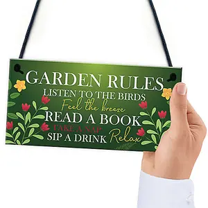 Garden Sign Summer House Decking Plaque Shed Sign Garden Rules Sign Home Gift