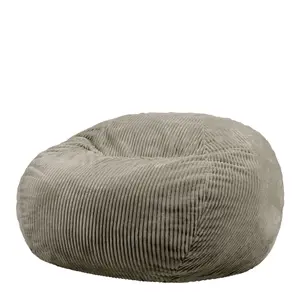 icon Nimbus Corduroy Foam Filled Giant Grey Bean Bag Chair