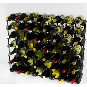 Liddle 56 Bottle Wine Rack Black Stained / Black Steel