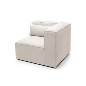 Doris Corner Unit Module in White  Cord Chenille