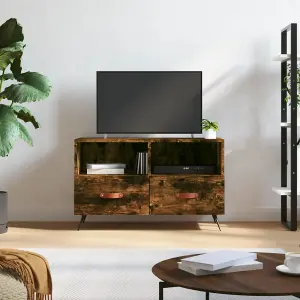 Berkfield TV Cabinet Smoked Oak 80x36x50 cm Engineered Wood