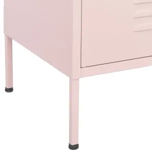 Berkfield Storage Cabinet Pink 80x35x101.5 cm Steel