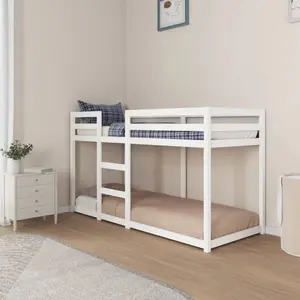 Cullompt Harriet Bee Bunk Bed 90x200 Cm Solid Wood Pine White / 80 x 200 cm