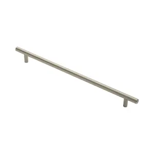 4x Round T Bar Cabinet Pull Handle 348 x 12mm 288mm Fixing Centres Satin Nickel