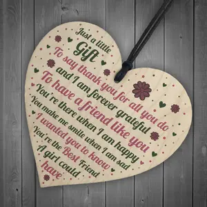 Red Ocean Best Friend Plaque Wooden Heart Best Friend Gifts Best Friend Gifts For Women Keepsake Plaque