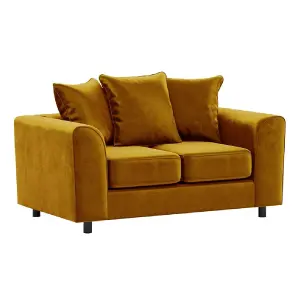 Brooklyn Plush Velvet Fabric 2 Seater sofa Foam Gold