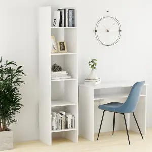 Berkfield Book Cabinet High Gloss White 40x35x180 cm Engineered Wood