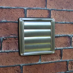 Kair 150mm Wall Outlet - Gravity Grille Stainless Steel Ducting Vent