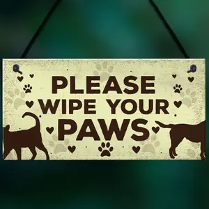 Red Ocean Animals Welcome Sign Hanging Plaque Dog Signs For Home Funny Cat Door Wall Sign