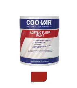 CooVar Acrylic Floor Paint - Tile Red - 1 Litre