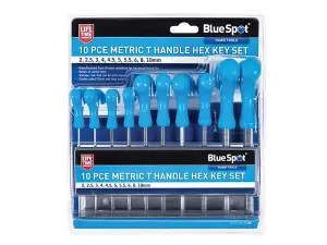 BlueSpot Tools Metric T-Handle Hex Key Set, 10 Piece