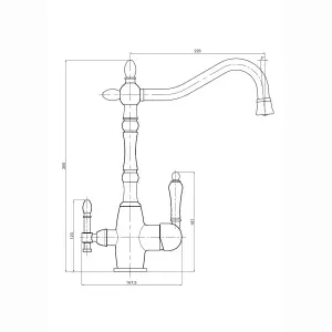 ENKI Aylesbury Traditional Brushed Nickel 3in1 Water Purifier Filter Mixer Tap for Kitchen Sink