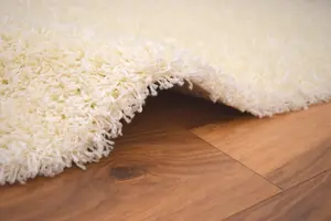 Cream Thick Shaggy Rug - California - 160x230cm (5'4"x7'8")