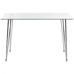 Sowams Glass Top Metal Base Dining Table