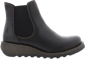 Fly London Womens SALV Black Leather Ankle Boots P143195000 Product Co