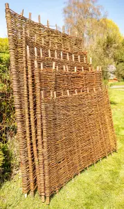 Willow Hurdle Fence Panel Premium Weave Woven Screening  6ft x 3ft