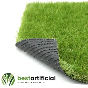 Best Artificial 30mm Grass 1mx7m (3.3ft x 22.9ft) - 7m² Child & Pet Friendly Easy Install Turf Roll UV Stable Artificial Lawn