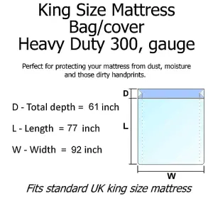 KING SIZE BED HEAVY DUTY MATTRESS PROTECTOR DUST REMOVAL COVER STORAGE BAG