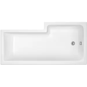 L Shape Left Hand Shower Bath Tub with Leg Set (Waste & Panels Not Included) - 1500mm - Balterley