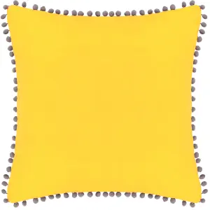 Paoletti Velvet Pom-Pom Feather Rich Cushion