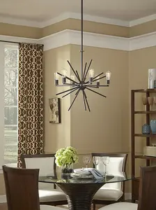 6 Bulb Chandelier Hanging Pendant Ceiling Light Western Bronze LED E27 60W Bulb