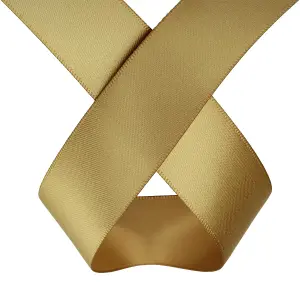 Gold Double Sided Satin Ribbon Polyester Ribbon Roll, 50mm x 10 metres