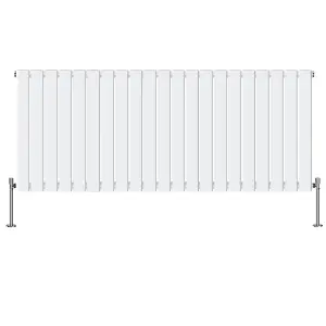 Right Radiators 600x1428 mm Horizontal Single Flat Panel Designer Radiator White