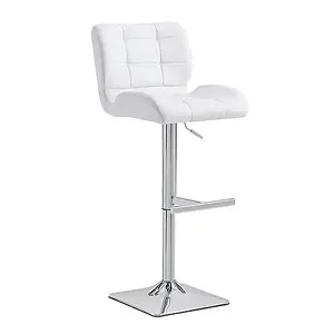 Caprice White High Gloss Bar Table With 4 Candid White Stools