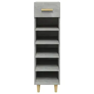 Berkfield Shoe Cabinet Concrete Grey 30x35x105 cm Engineered Wood