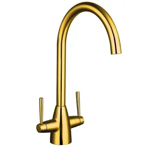 Aquarius TrueCook Series 15 Brushed Gold Two Handle Kitchen Mixer Tap AQTK015BG