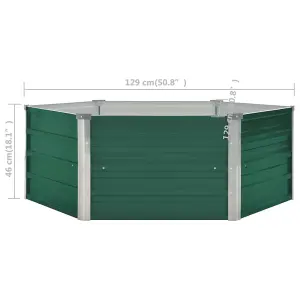 Berkfield Raised Garden Bed 129x129x46 cm Galvanised Steel Green