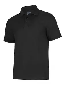 Uneek - Unisex Deluxe Poloshirt - 50% Polyester 50% Cotton - Black - Size M