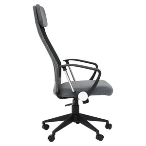 Interiors by Premier Brent Black Mesh And Grey Fabric Home Office Chair