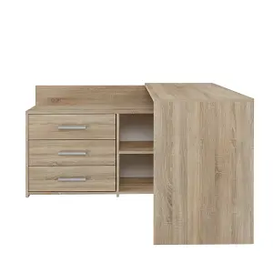 Dany Corner Desk with Drawers Sonoma Oak