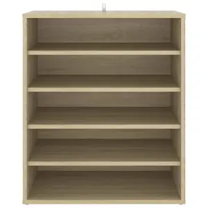 Berkfield Shoe Cabinet Sonoma Oak 60x35x70 cm Engineered Wood