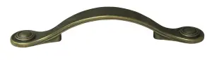 Rivet Brass effect Furniture Bow Handle (L)14.3cm (D)22.8mm