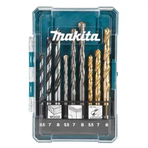 Makita 9 piece Straight Mixed Drill bit set - D-71978