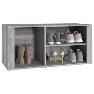 Berkfield Shoe Cabinet Grey Sonoma 100x35x45 cm Engineered Wood