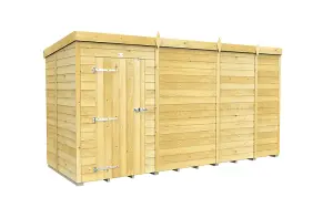 13 x 5 Feet Pent Shed - Single Door Without Windows - Wood - L147 x W387 x H201 cm