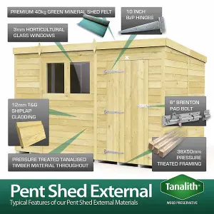 14 x 7 Feet Pent Summer Shed - Wood - L214 x W417 x H201 cm