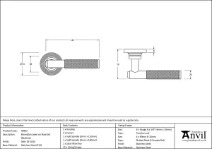 From The Anvil Satin Marine SS (316) Brompton Lever on Rose Set (Beehive)