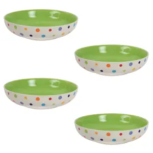 Pasta Bowls Hand Painted Polka Dot Set of 4 Ceramic Bowls by Laeto House & Home - INCLUDING FREE DELIVERY