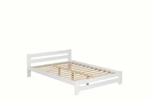 3ft Single, Xiamen Bed Frame, Solid Pine wood  (Mattress/Drawers not Included), White