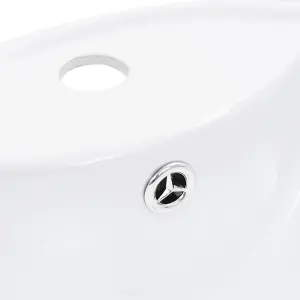 Wash Basin with Overflow 46.5x18 cm Ceramic White