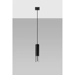 Loopez 1 - Light Single Pendant Black/Chrome