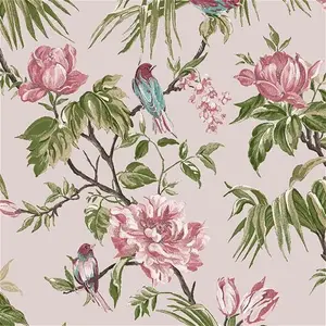 Next Birds & Blooms Mauve Floral Smooth Wallpaper Sample