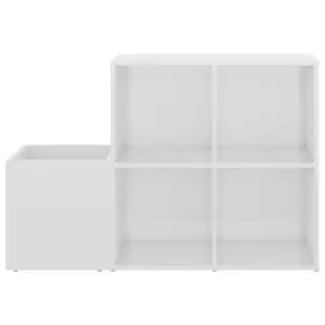 Hall Shoe Cabinet High Gloss White 105x35.5x70 cm Engineered Wood