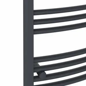 Right Radiators 600x600 mm Curved Heated Towel Rail Radiator Bathroom Ladder Warmer Anthracite