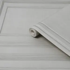 Fresco Wood panelling Neutral Smooth Wallpaper Sample