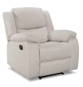 Recliner Manual Chair in Cream Linen Fabric